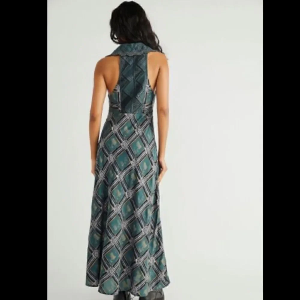 Free People Lana Printed Midi Dress Size 0 - Picture 3 of 11